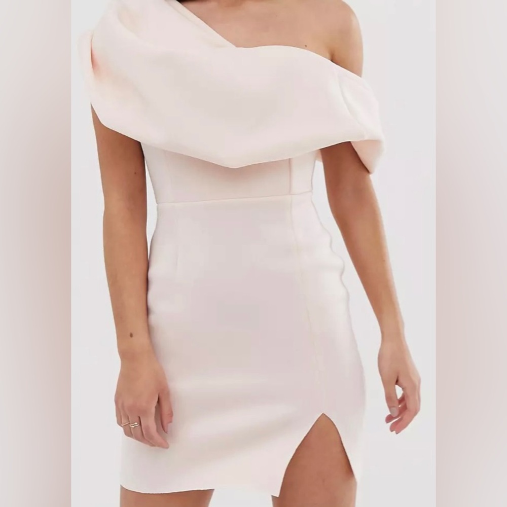 ASOS PETITE One Shoulder Bardot Mini Dress